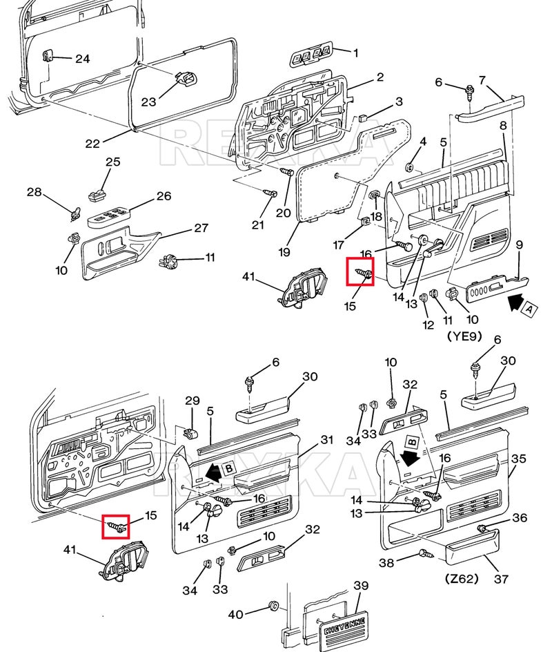 Rexka ركسكا 50 قطعة مشابك لوحة الأبواب حوامل 15545202 متوافقة مع شاحنات GM شيفروليه GMC شيفي بيك أب SUV - Image 4