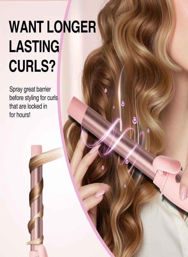 Tresses Touch Extra-Long Barrel Rotating Curling Iron with Short Clamp, Automatic Curling Iron 1 Inch Creates Loose Curls – for Medium and Long Hair, High Heat 410°F, Instant Heat up, Double Ceramic, Dual Voltage - Image 4