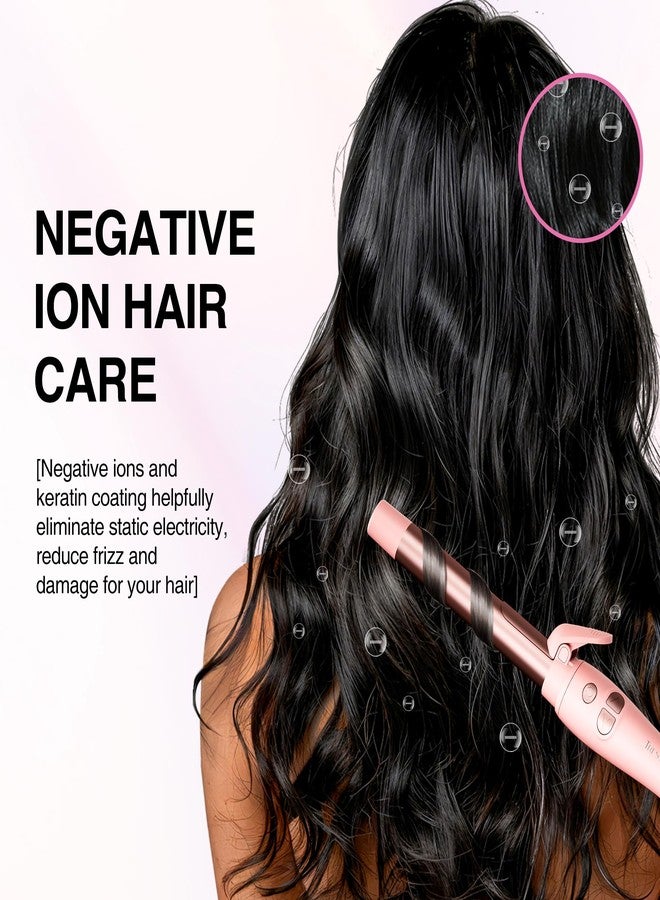 Tresses Touch Extra-Long Barrel Rotating Curling Iron with Short Clamp, Automatic Curling Iron 1 Inch Creates Loose Curls – for Medium and Long Hair, High Heat 410°F, Instant Heat up, Double Ceramic, Dual Voltage - Image 5