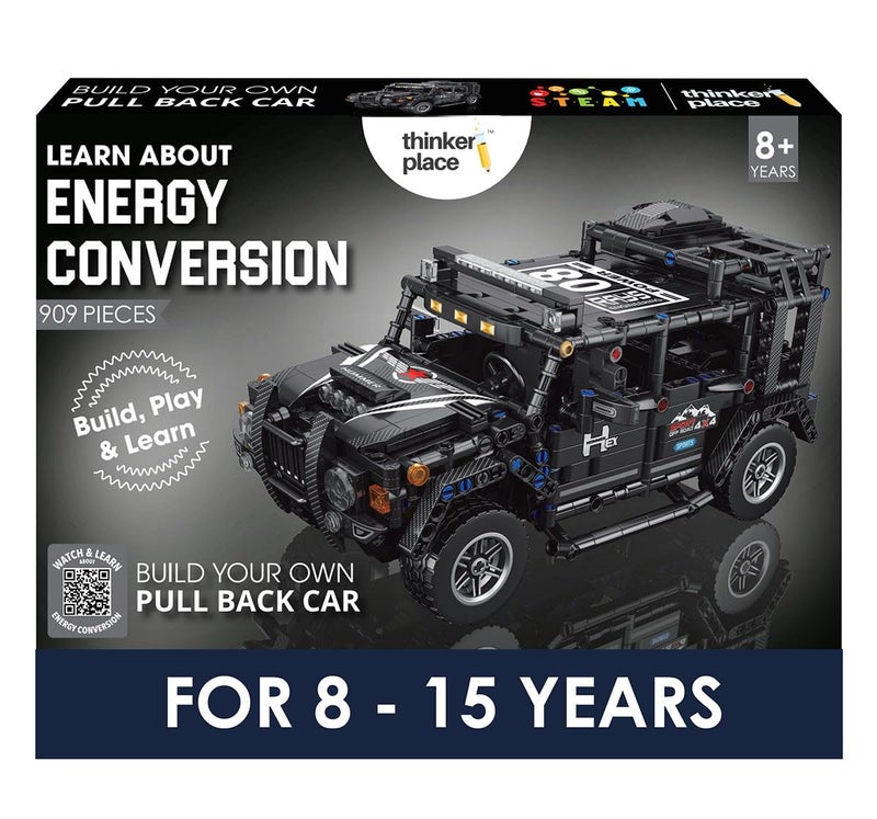 ThinkerPlace 1:14 DIY Blocks Pull-Back Car – Jeep | Big Pull Back Cars | STEM Learning: Learn About Energy Conversion | Educational Toy for Kids 8+ - Image 3