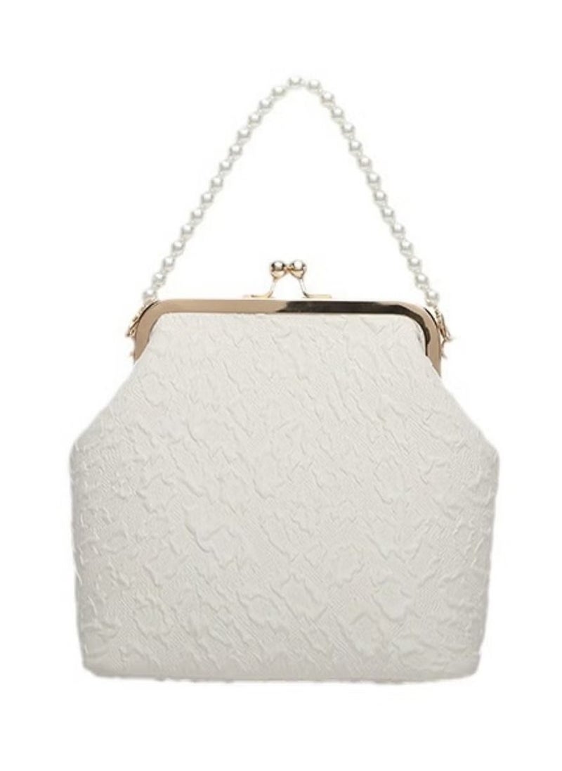 Women's New Pearl Shoulder Strap Clutch Bag, Ladies Mini Mobile Phone Bag Handbag Tote Bags, Versatile Chain Carry Bags Gift Bag Suitable for Banquets and Parties - Image 1