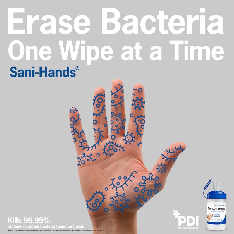 PDI Sani-Hands Hand Sanitizer Wipes 100 Packets Per Box - Image 2