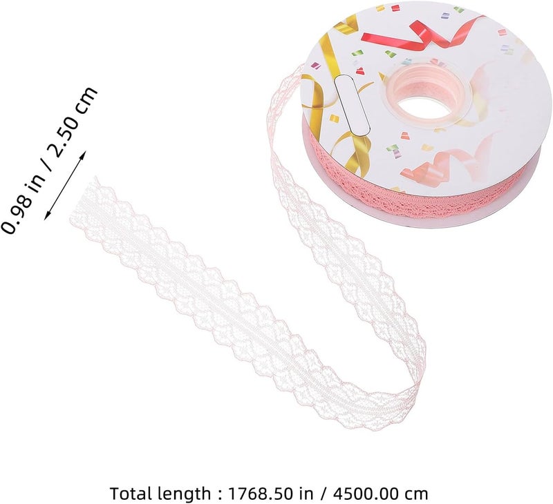 Pink Lace Trim Ribbon 3.0 Inch X 50 Yards for DIY Crafts, Flower Bouquet Wrapping, Sewing and Decorative Embellishments - Image 2