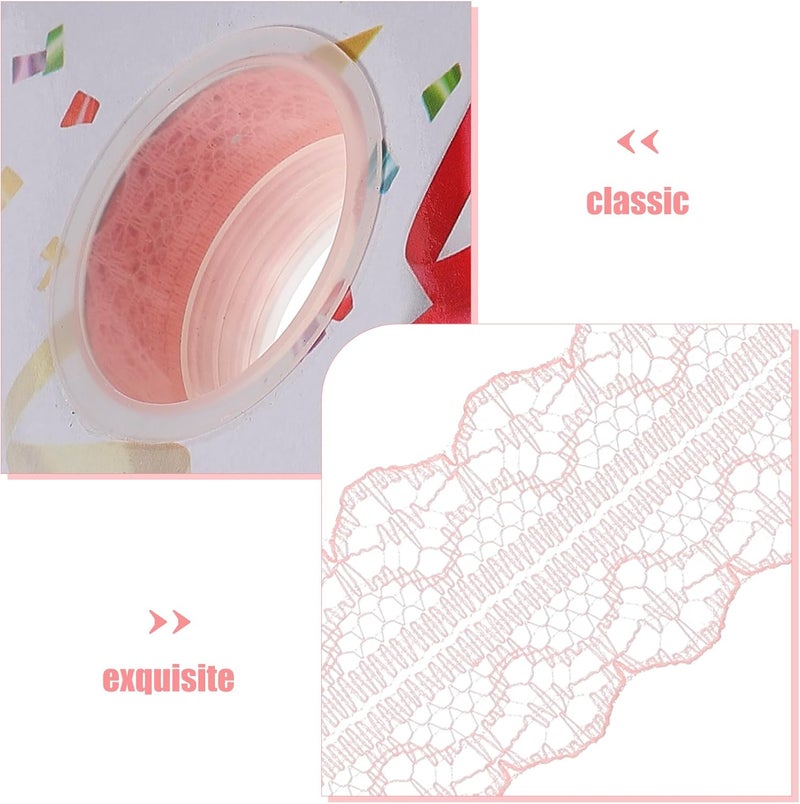 Pink Lace Trim Ribbon 3.0 Inch X 50 Yards for DIY Crafts, Flower Bouquet Wrapping, Sewing and Decorative Embellishments - Image 3