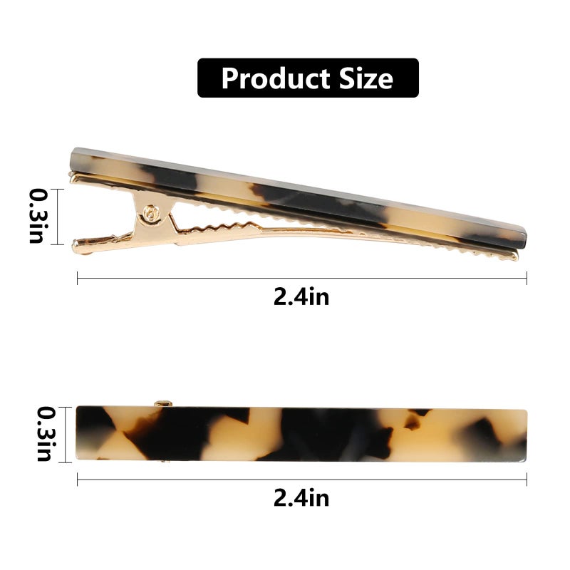 Cobahom 6 Pack Leopard Print Tortoise Shell Metal Hair Pins, Duck Teeth Hair Clips for Styling Women's Hair 2.36 Inch - Image 3