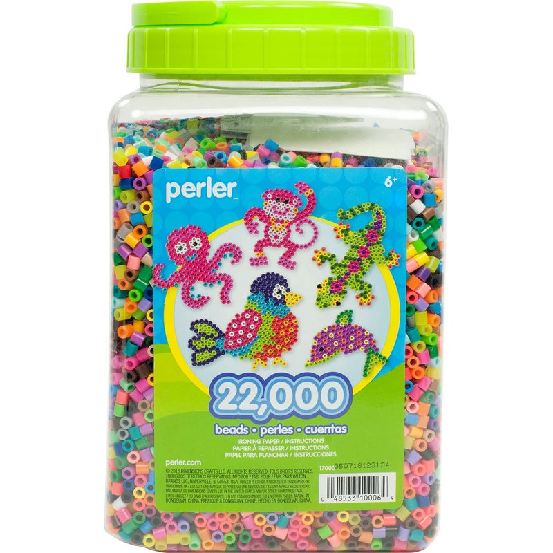 Perler Multi-Mix Fuse Beads Jar, Assorted Colors, Pack of 22000 (PER17000) - Image 1