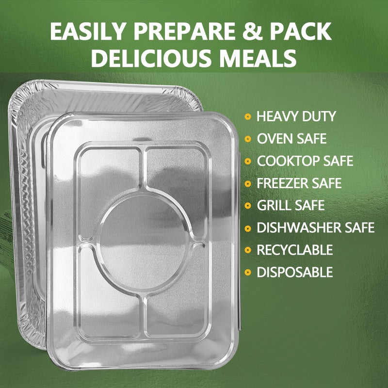 Demiwise Thickened 20 Pack Heavy Duty Aluminum Pans with Lids, 9x13 Aluminum Foil Pans Disposable, Half Size Steam Table Foil Baking Tray for Cooking, Baking, Roasting & Chafing, Carton Packaging - Image 5