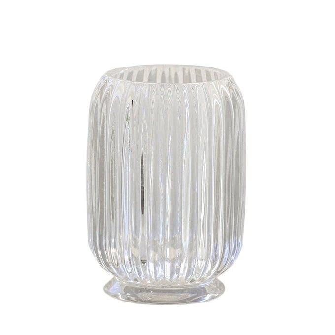 CLEAR TUMBLER CUP MAKEUP BRUSH TOOTHBRUSH HOLDER FOR BATHROOM VANITY COUNTERTOP DESK AND BEDSIDE TABLE