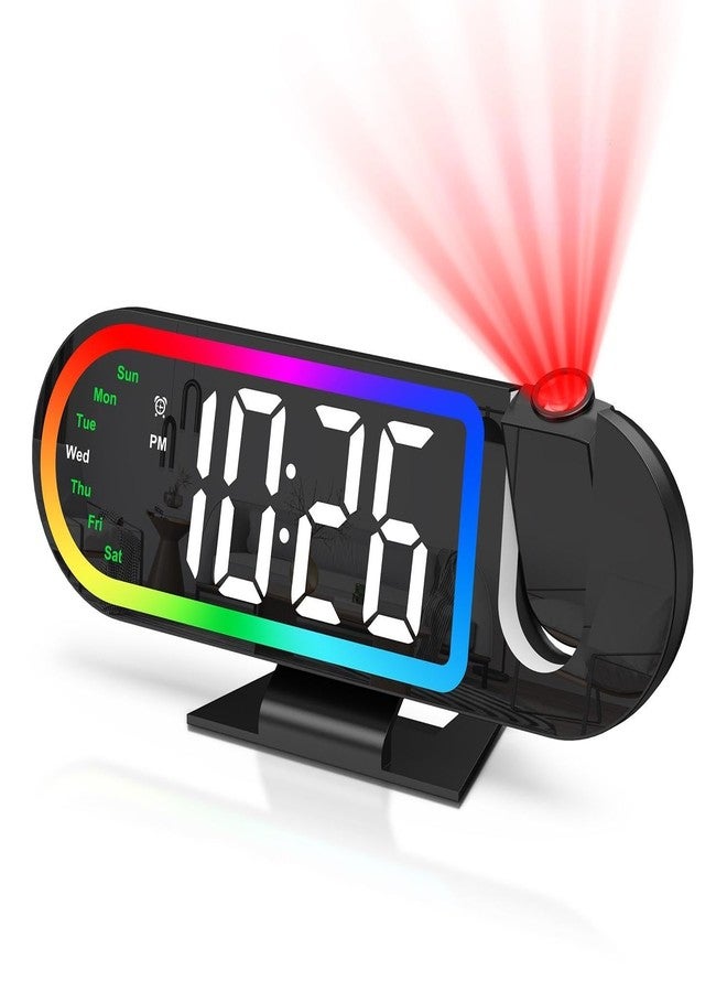 AMIR Projection Alarm Clock for Bedroom Ceiling – 8.5" Large Display, 4-Level Brightness, USB Powered, Snooze & Night Mode, Alarm Clock with Projector for Wall or Ceiling Use - Image 1