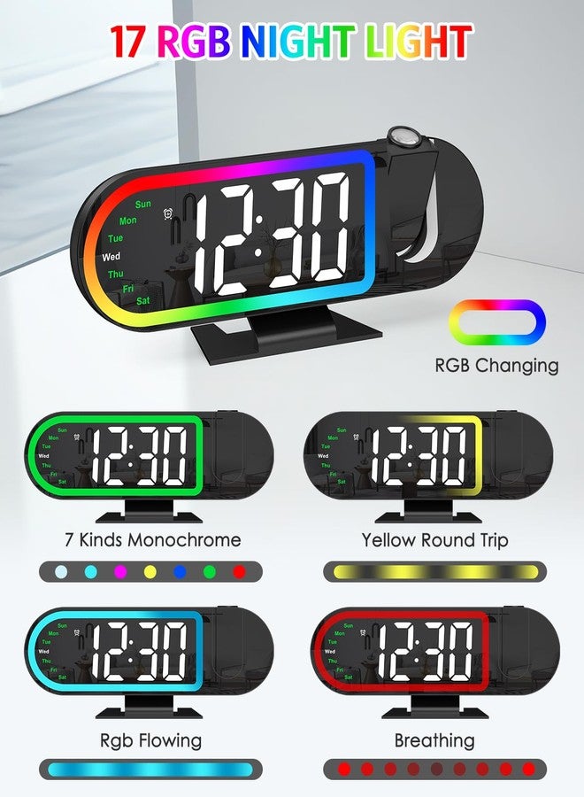 AMIR Projection Alarm Clock for Bedroom Ceiling – 8.5" Large Display, 4-Level Brightness, USB Powered, Snooze & Night Mode, Alarm Clock with Projector for Wall or Ceiling Use - Image 4