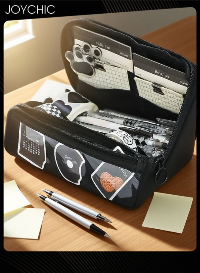 Joychic حقيبة أقلام كبيرة بسعة تسع طبقات متعددة الوظائف وبأسلوب جديد ومقاومة للماء لطلاب المرحلة الابتدائية والإعدادية - Image 3