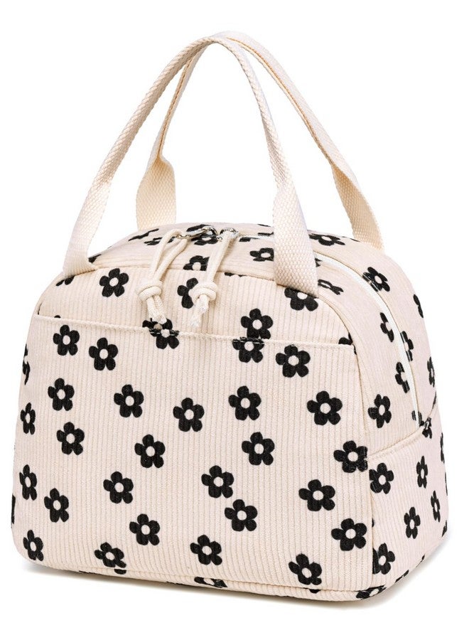 Bluboon Lunch Bag for Women Men Cute Corduroy Lunch Tote Bags Reusable Insulated Lunch Box Large Capacity Reusable Insulated Cooler for Work Picnic or Travel (Corduroy floral) - Image 1