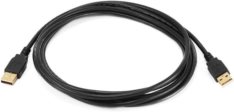 مونوبرايس كابل USB 2.0 من النوع A ذكر إلى النوع A ذكر - مطلي بالذهب، لنقل البيانات لمرفقات القرص الصلب والطابعات وأجهزة المودم والكاميرات والمزيد، 28/24AWG، 10 أقدام، أسود - Image 1