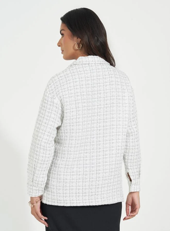 Styli Oversized Longline Tweed Shacket