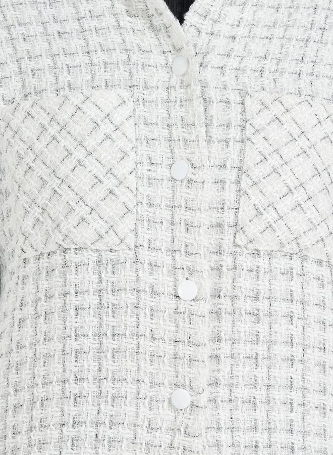 Styli Oversized Longline Tweed Shacket