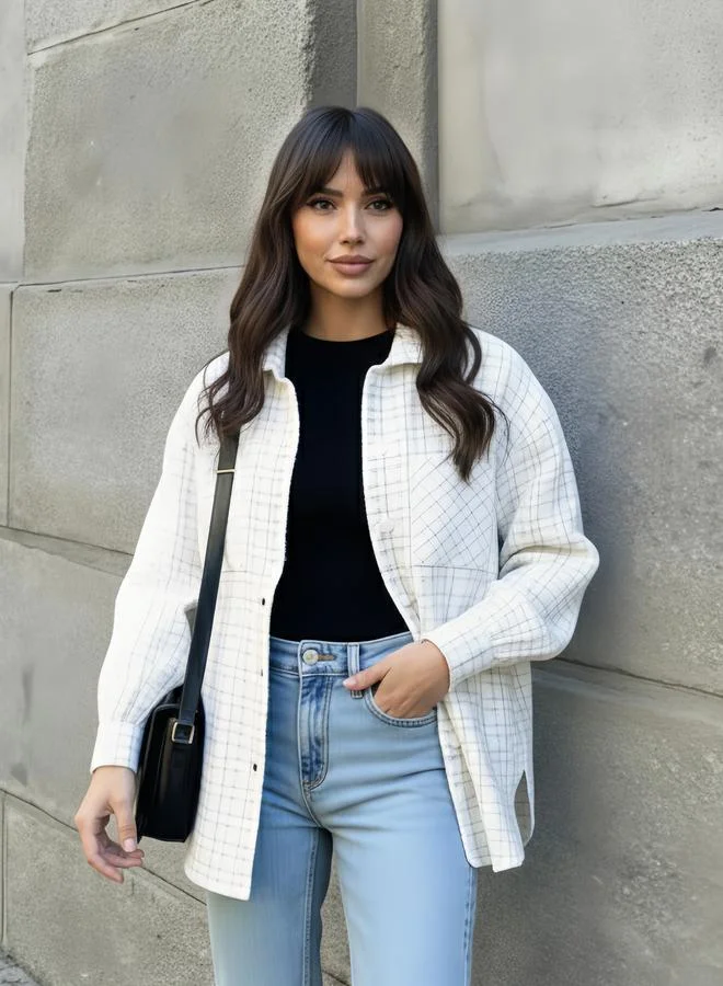 Oversized Longline Tweed Shacket