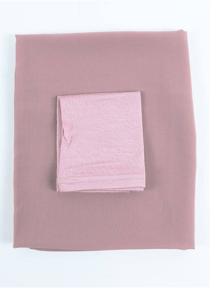 Generic - New Muslim Chiffon Hijab set, Scraf + Headcover(Underscraf) + 1Hijab pin - Image 1