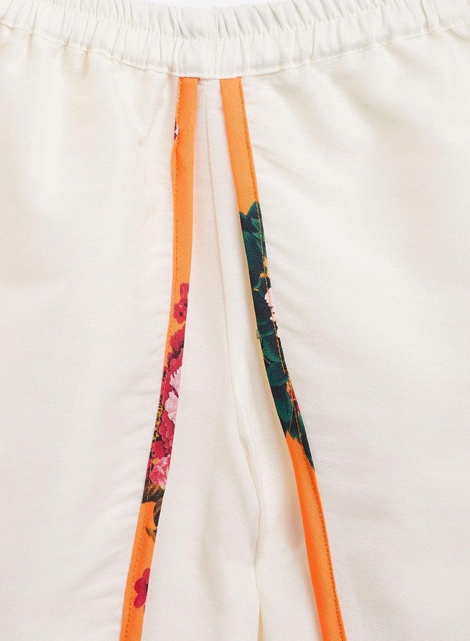 Jongen en Meisje Girl's Multicolor-Base-Yellow Cotton Blend Kurta and Dhoti Set (14 (6-12 Months)) - Image 4