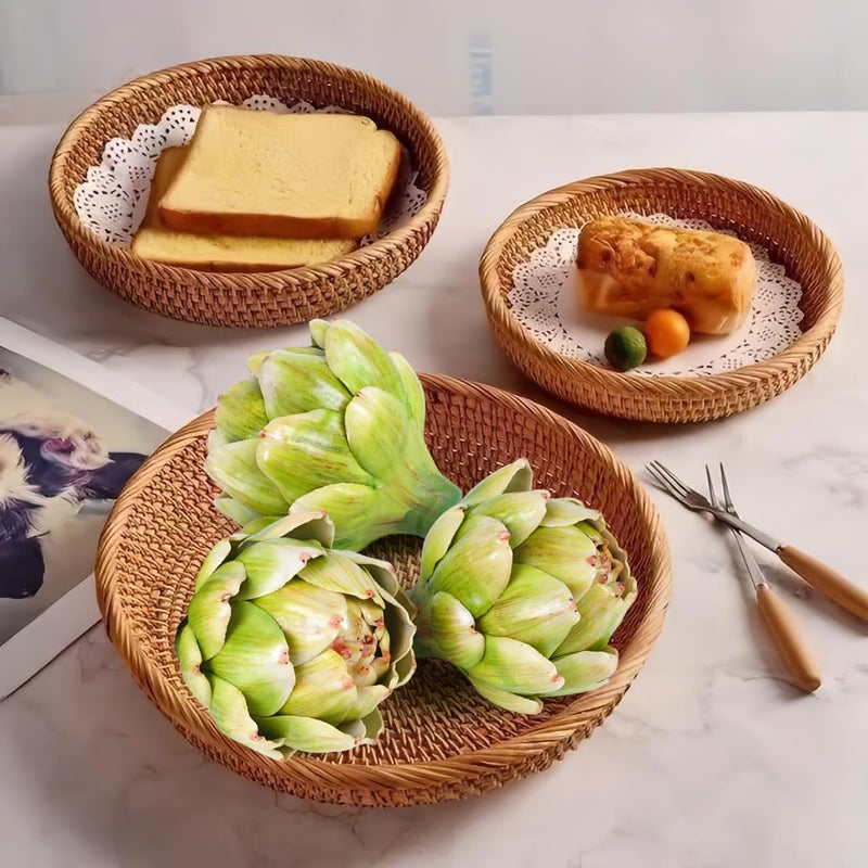 Notakia 3Pcs Green Large Faux Artichokes for Decoration Bowl Fillers Fake Fruit Artificial Artichokes That Look Real Realistic Fake Vegetable Decor for Home Kitchen Table Party Centerpiece - Image 2