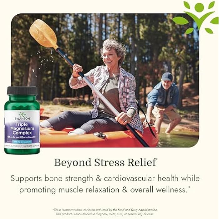 Swanson Triple Magnesium Complex - Mineral Supplement - Natural Support - Featuring Citrate, Oxide & Aspartate - (30 Capsules, 400mg Each,) (2 Pack) - Image 5