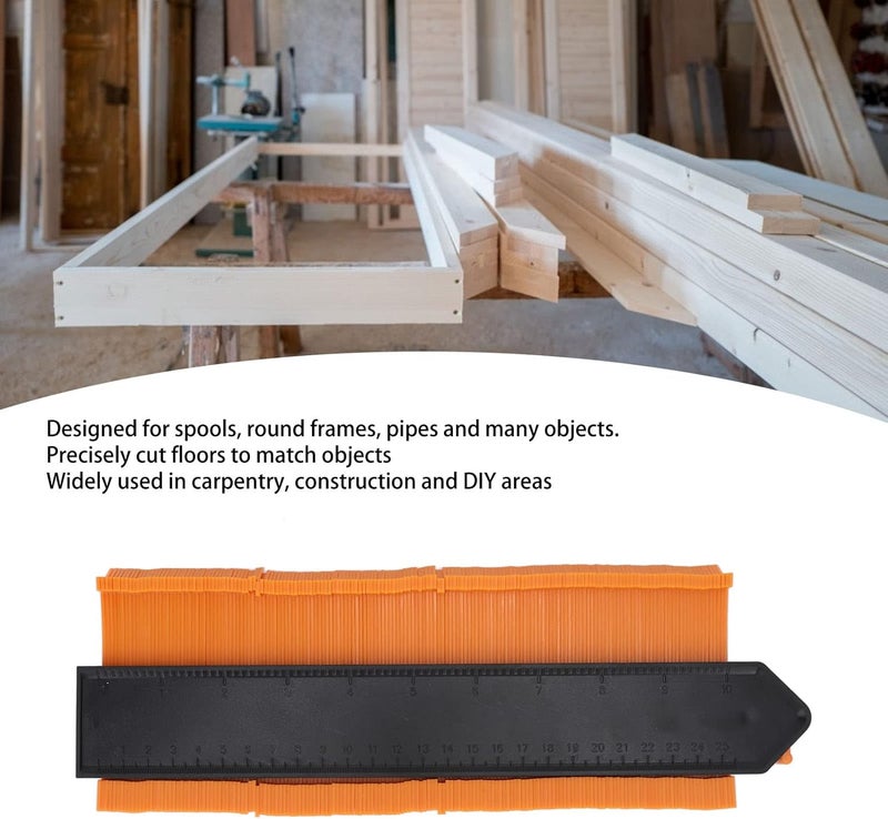 klarako Contour Gauge, Gauge Contour Measuring Tool, 9.8in Contour Gauge Duplicator Tool with Lock, Shape Duplicator Gauge Tool for Woodworking DIY Project Home Improvement - Image 3