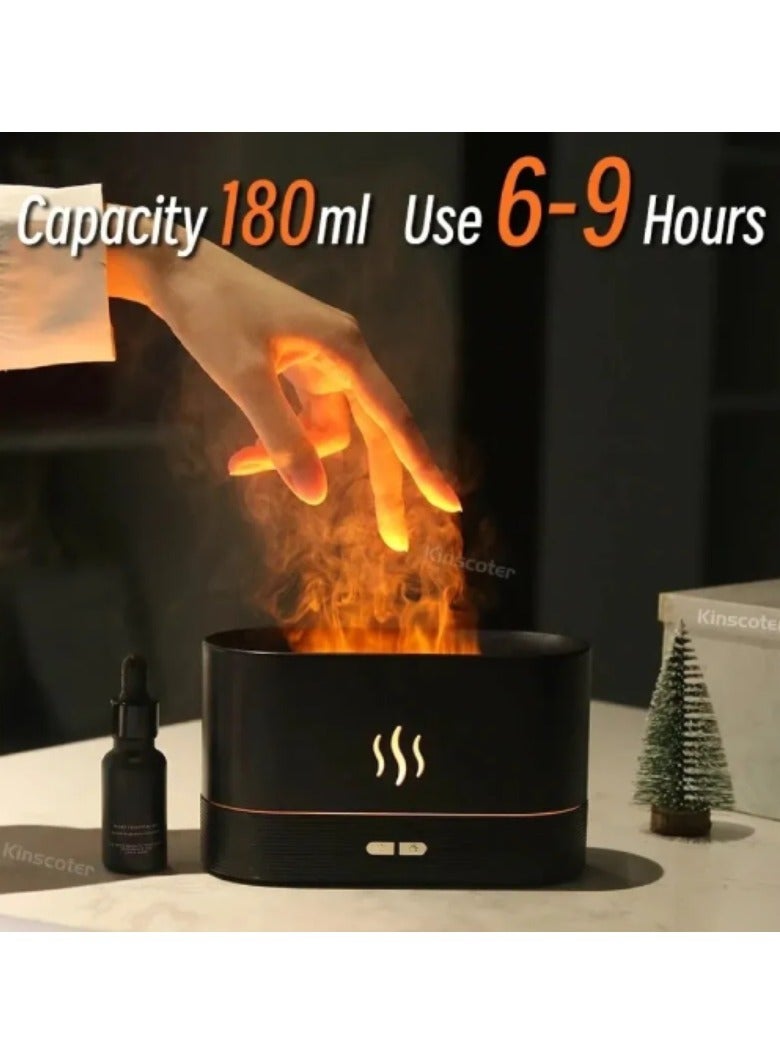 AROAQ Perfume Humidifier Ultrasonic Air Humidifier With LED Lighting Simulation Colorful Flame Fragrance Essential Oil Flame Lamp - Image 3