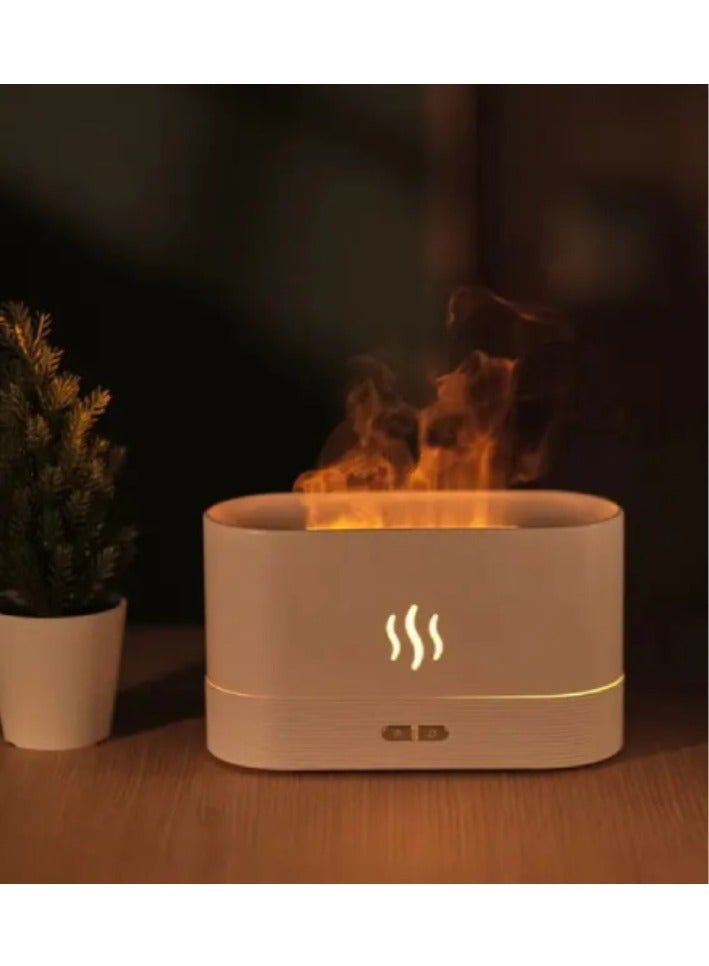 AROAQ Perfume Humidifier Ultrasonic Air Humidifier With LED Lighting Simulation Colorful Flame Fragrance Essential Oil Flame Lamp - Image 1