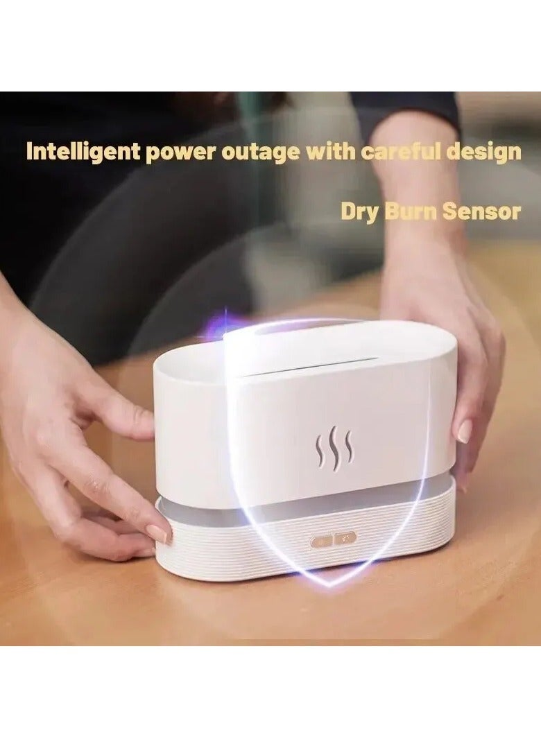 AROAQ Perfume Humidifier Ultrasonic Air Humidifier With LED Lighting Simulation Colorful Flame Fragrance Essential Oil Flame Lamp - Image 2