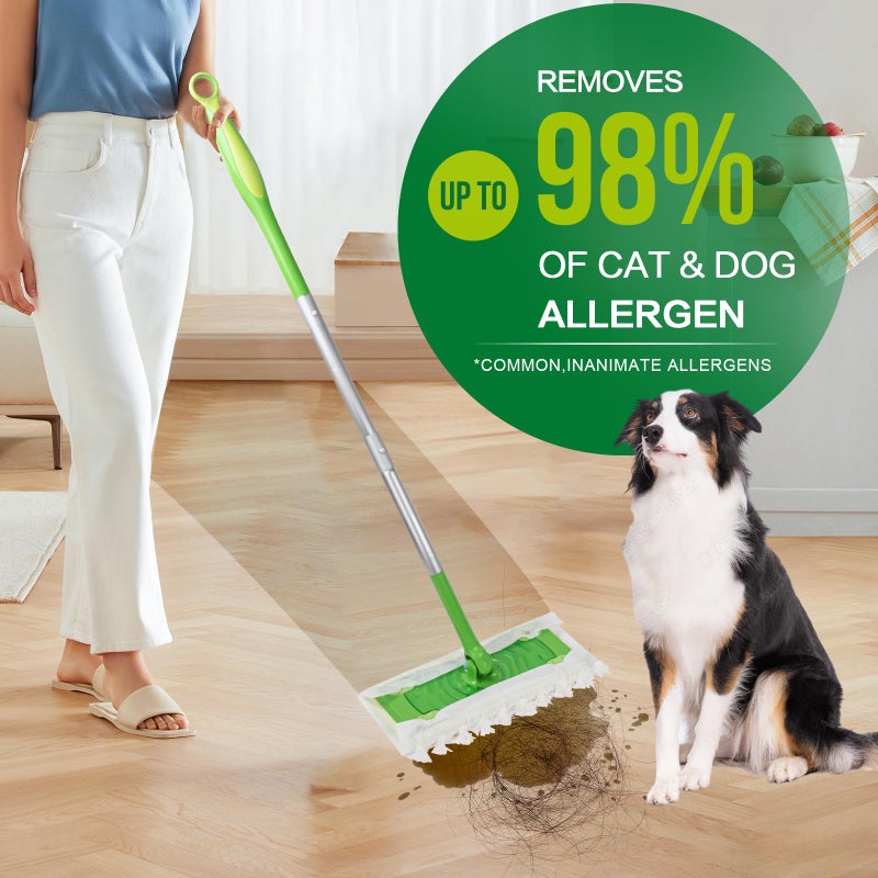 YHOVID Heavy Duty Dry Sweeping Cloths Compatible with Sweeper Mop, Microfiber Duster Mop Pads Refills for Cleaning Hardwood Floor Dust and Pet Hair, Disposable (30) - Image 4
