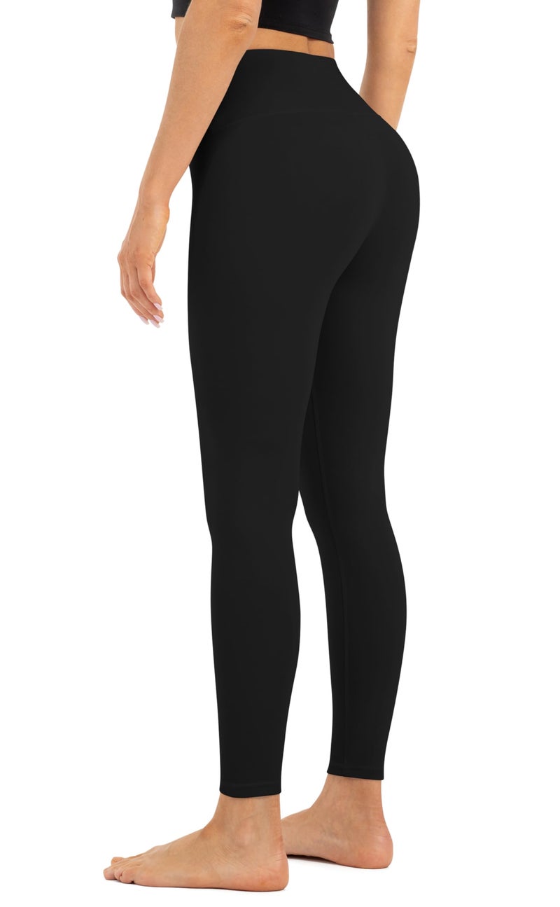 HEGALY High Waisted Leggings for Women Tummy Control Yoga Pants Workout Leggings Ultra Soft No See Through Black - Image 4