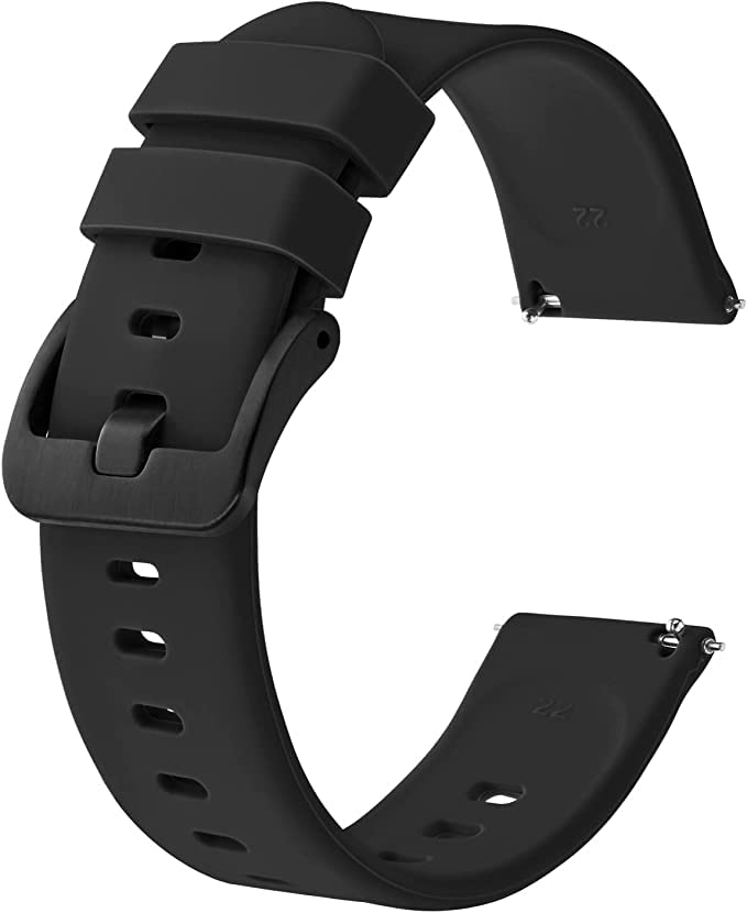 Printme 22 MM Smartwatch Band, Belt, Straps, Compatible for Samsung Watch, Noise Colorfit, Boat, FIreboltt, Amazefit GT, [Universal Compatibility] (Black) - Image 1