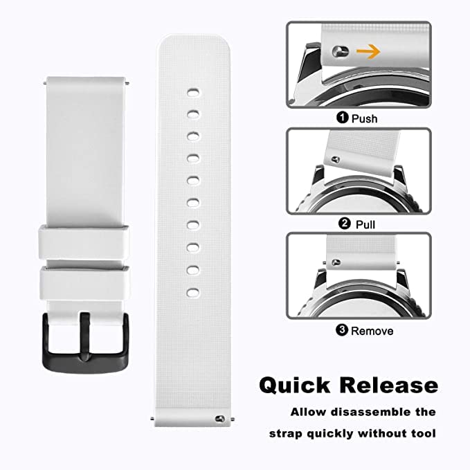 Printme 22 MM Smartwatch Band, Belt, Straps, Compatible for Samsung Watch, Noise Colorfit, Boat, FIreboltt, Amazefit GT, [Universal Compatibility] (Black) - Image 5