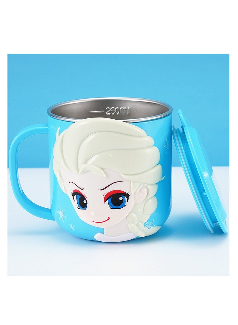 إيزي سو الاميرة السا 260ml كوب حليب ، كأس إفطار 316 الفولاذ المقاوم للصدأ مع غطاء كوب قياس مع مقبض