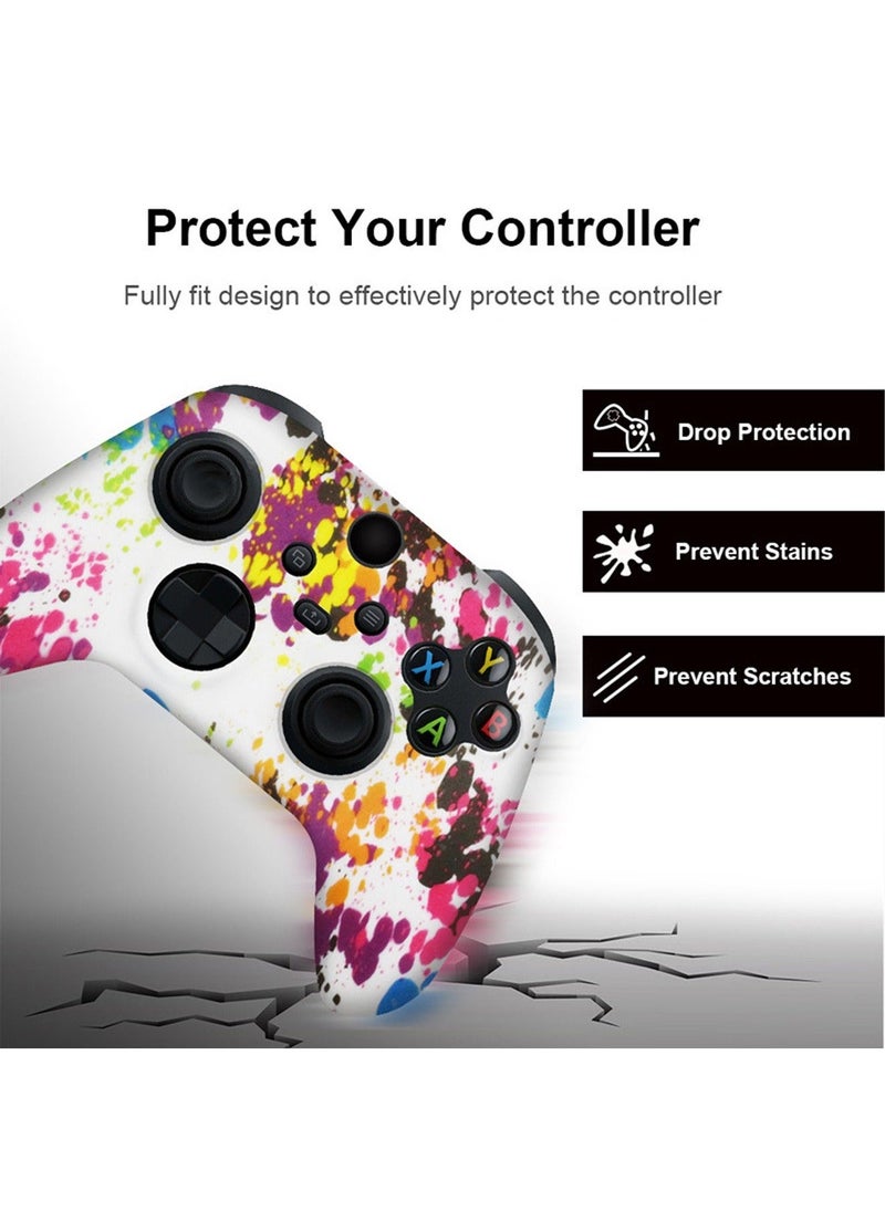 Soft Silicone Protective Case Cover for Xbox Series S/X Controller, Non-Slip No Interference Skin Protector Case Full Protection Cover for Xbox Series S/X Wireless Controller with 2 Thumb Grip Caps - Image 3