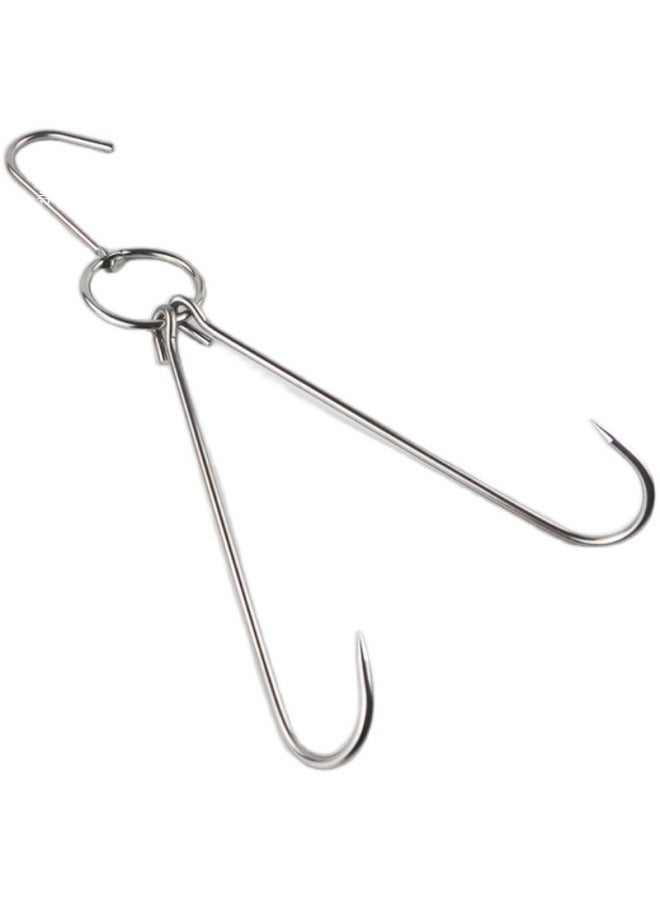 Beijing Duck Hook Stainless Steel Roast Goose Hook Roast Duck Hook Double Hook Roast Meat Hook Roast Fork Air Drying Cabinet Hook-Color:3.5cm Short Wax Ring Small Ring (1 Piece)  - Image 5
