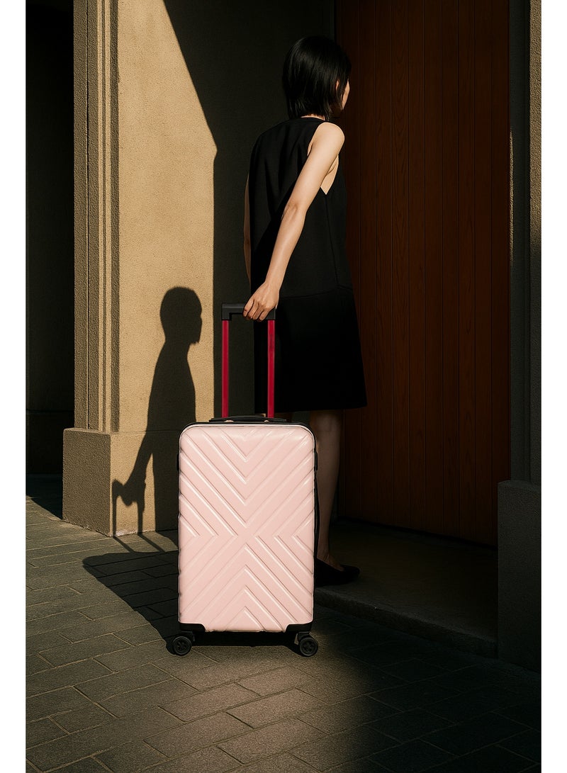 Eagle Express Nexa ABS+PC Hard Trolley – 24 Inch – Baby Pink - Image 1