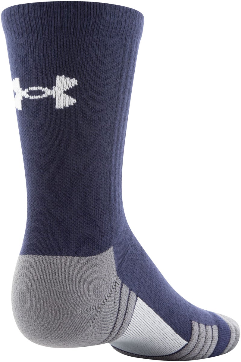 Under Armour Adult Team Crew Socks, 1-Pair, Midnight Navy/Graphite/White, Medium - Image 3