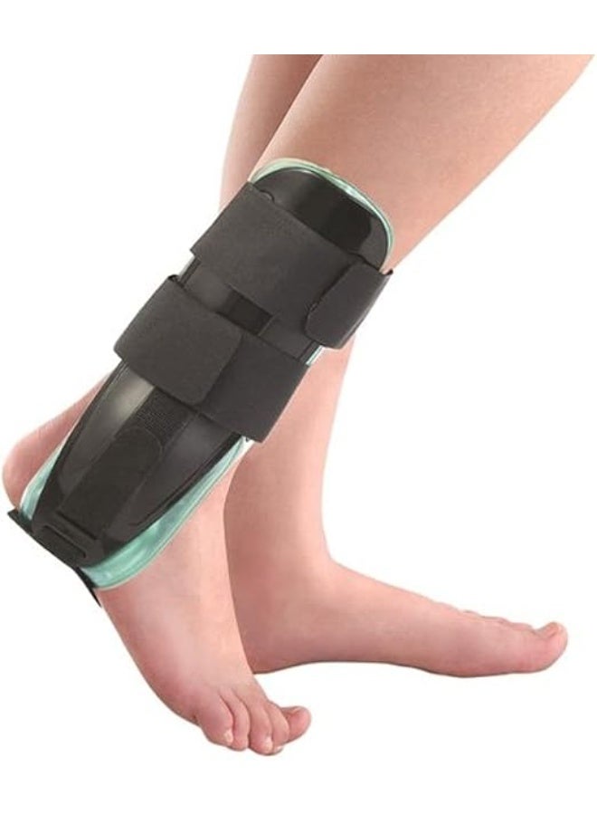 Advanced Air-Gel Ankle Support Brace – Rigid Stabilizing Splint Guard – Protective Compression Cast with Cooling Gel Technology – Universal Fit.
