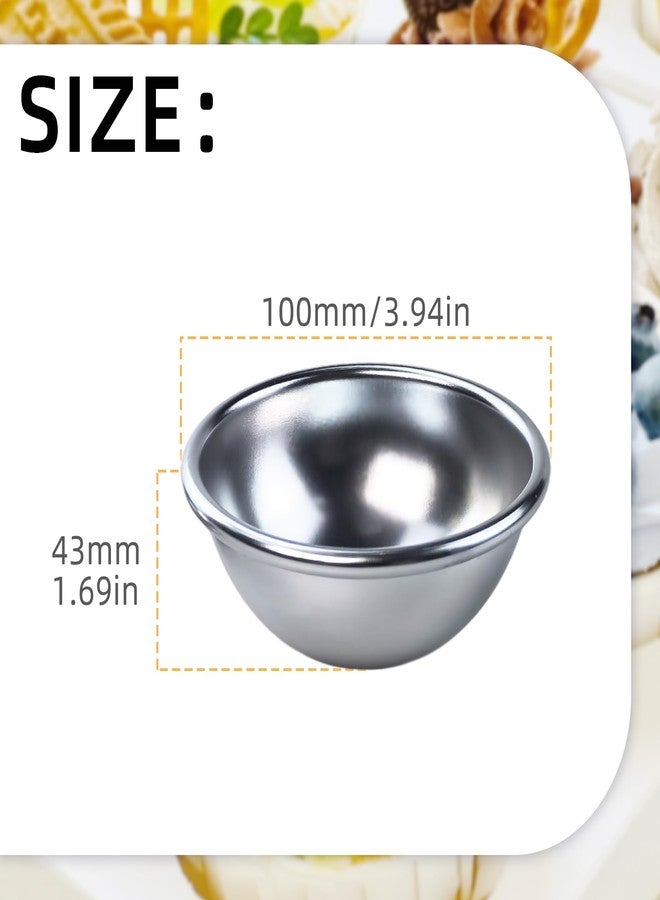 Flylin 2Pcs Dome Half Ball Cake Pan, 3D Soccer Football Cake Pan Hemisphere Cake Mold Anodized Aluminum, 4" Cake Decorating Mold Nonstick Tool for Birthday Wedding Anniversary DIY Cake Dessert Pudding Baking - Image 2