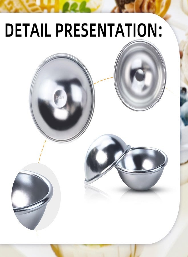 Flylin 2Pcs Dome Half Ball Cake Pan, 3D Soccer Football Cake Pan Hemisphere Cake Mold Anodized Aluminum, 4" Cake Decorating Mold Nonstick Tool for Birthday Wedding Anniversary DIY Cake Dessert Pudding Baking - Image 3