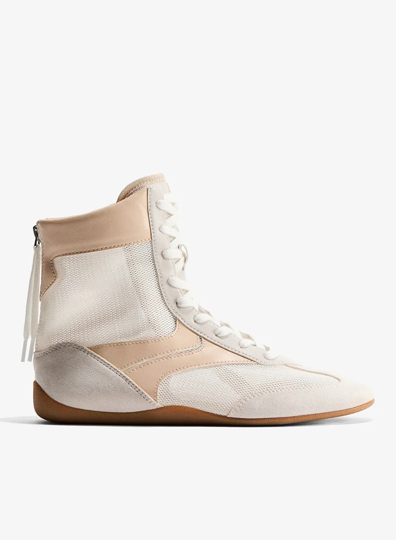 H&M Hi-top mesh trainers