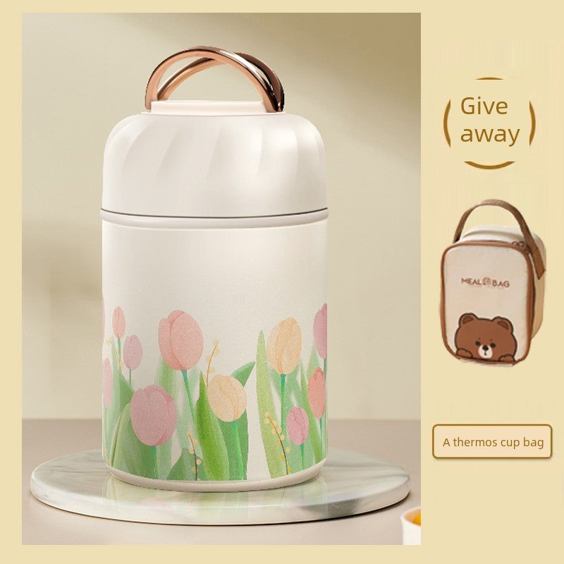 Braised Oats Large Capacity Insulated Lunch Box Bucket Female Student Office Worker Insulated Bucket 316 Stainless Steel Dormitory Braised Cup - Image 4