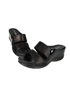 092-2698 Michelle Morgan Ladies Wedge Heel Sandals 2407-5 Black