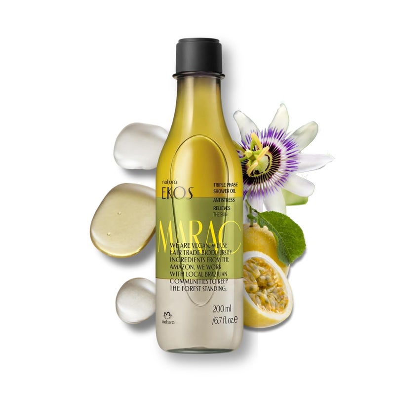 natura - Passion Fruit Triple Phase Body Oil â€“ MaracujÃ¡ Oil Moisturizer for Soft Glowing Skin, Vegan Skincare, Hydrating & Nourishing Brazilian Beauty â€“ 6.7 fl oz (200ml) - Image 1