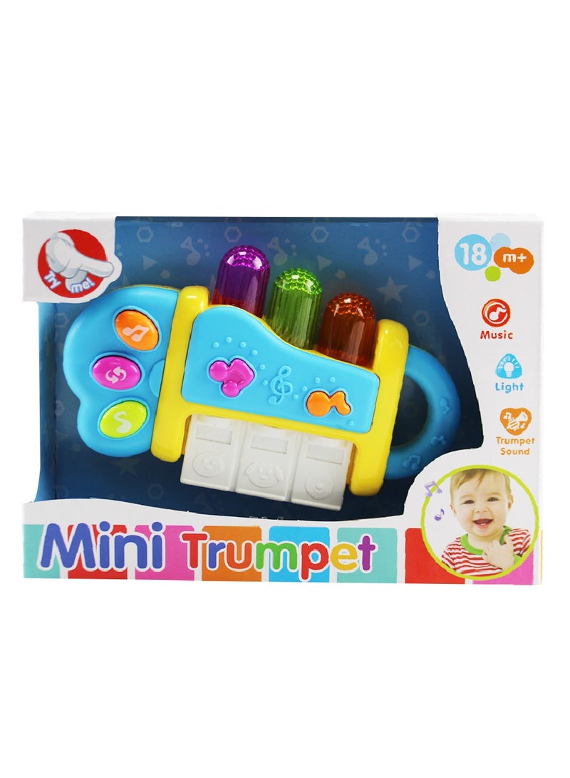 UKR UKR Mini Musical Toy Trumpet for Toddlers – Baby Music Instrument with Lights & Sound | Educational Interactive Toy for Boys & Girls | Fun Musical Toy for Early Learning & Development (White) - Image 3