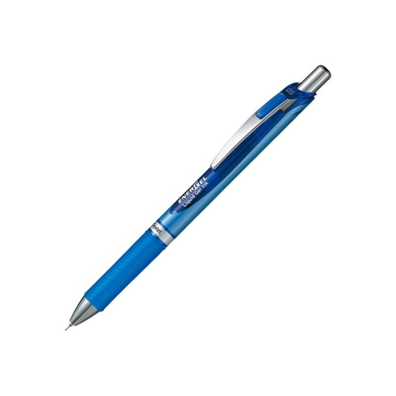 Pentel EnerGel RTX Retractable Liquid Gel Pen, (0.5mm), Fine Line, Needle Tip, Blue Ink, Pack of 3 (BLN75BP3C) - Image 3
