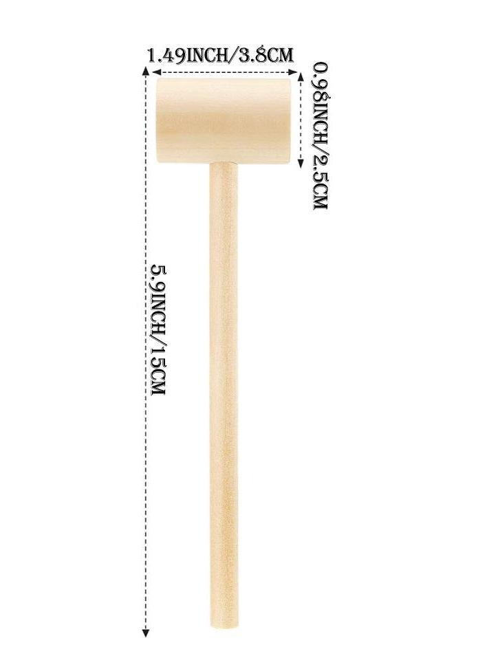Y&D Mini Wooden Hammers, Kids Playing Learning Hammer Tools, Tiny Food Cracker Miniature House Mallet Multi-Purpose Hammer, Educational Toy for Kids, 20Pcs(Round)  - Image 3
