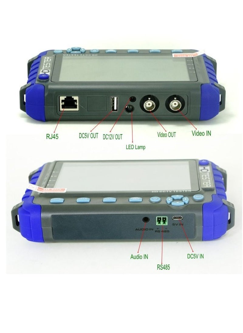 Professional CCTV Testing Tool 5 Inch TFT LCD 5MP AHD TVI 4MP 3MP CVI CVBS CCTV Camera Tester Monitor Support PTZ UTP
