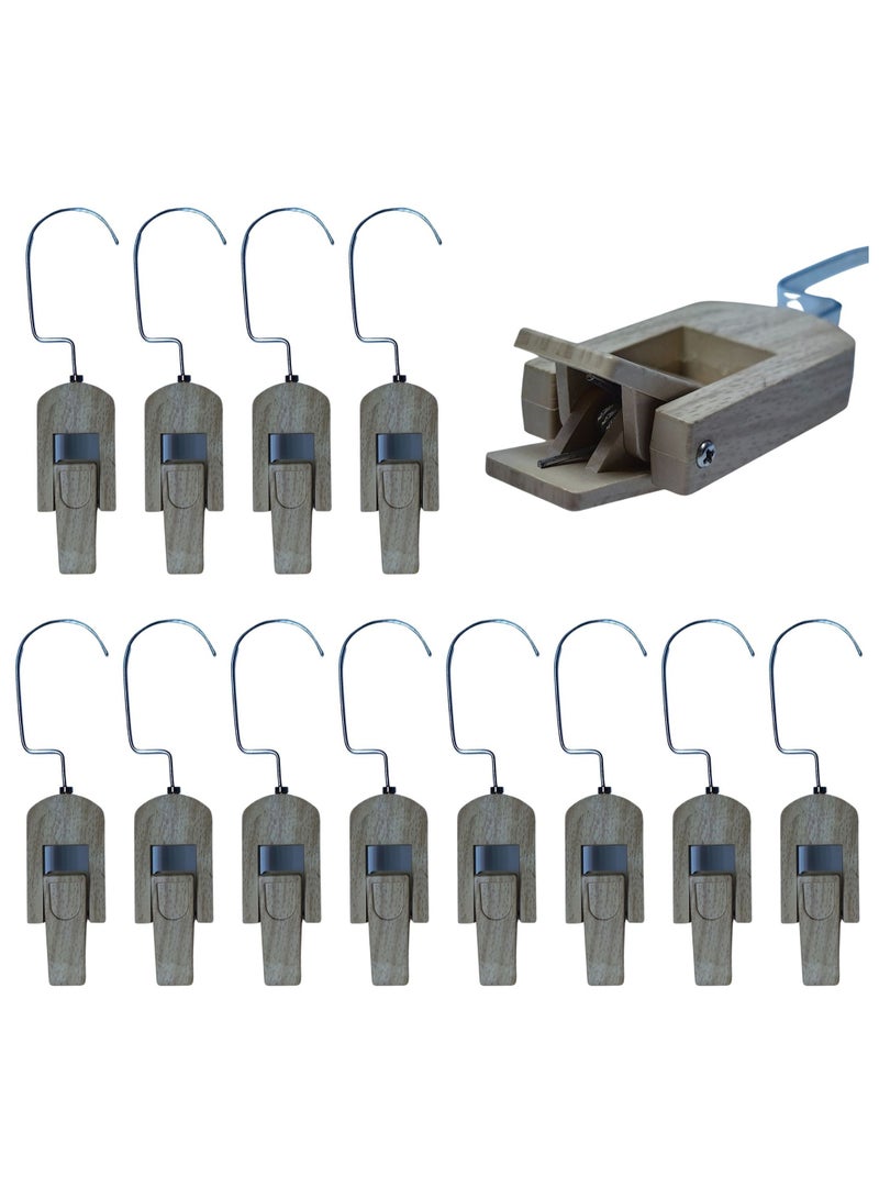 ORTUK ORTUK 12pcs Cloth Clips Hanger Clips, Plastic Multipurpose Hanging Clips, Space Saving Clothes Pins for Laundry, Detachable 360° Rotatable Hook for Closet Organizer Hat, Pants, Skirts, Tall Boots 20cm - Image 1