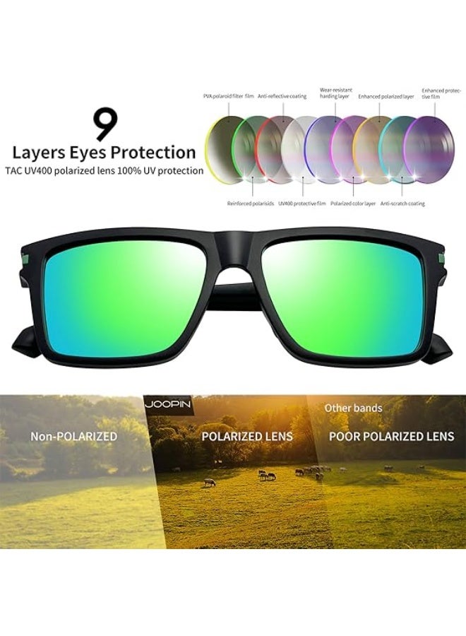 Joopin Sunglasses for Men Women, Polarized Vintage Square Sun Glasses Lightweight TR90 Frame UV400 Protection - Image 3